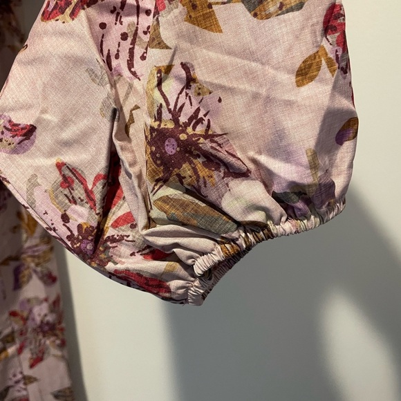 Emery Rose Patchwork Floral Print Long Sleeve Dress Ruffle Trim Size Medium NWT - Picture 4 of 6